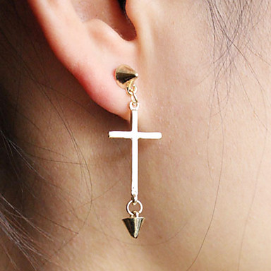 Европейские и американские моды кулон персональный крест заклепки серьги подвески серьги (случайный цвет)