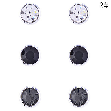 Lureme Высокое качество Красочные Стад Серьги кристаллы Set (3 пары в набор) (разных цветов)