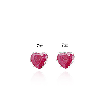 Позолоченные бронзовые серьги Циркон Стад ERZ0286 - Heart Shaped