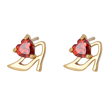 Позолоченные бронзовые серьги Циркон Стад ERZ0113