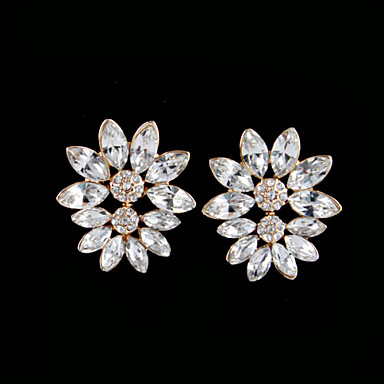 Rhinestone Цветок серьги стержня