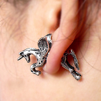 3D Unicorn Pegasus Flying Horse тумака уха серьга
