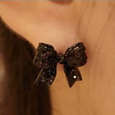 Пластиковые серьги Bowknot Black Pattern