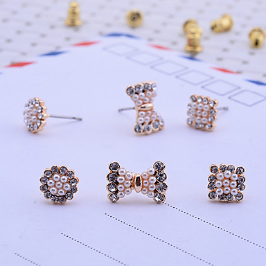 Сплав Циркон Серьги Set (3 пары в Set)
