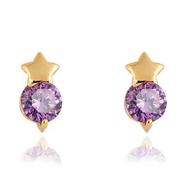 Позолоченные бронзовые серьги Циркон Стад ERZ0143