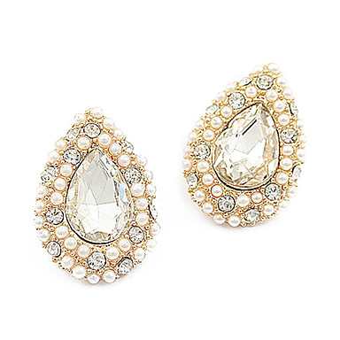 Sweet Стиль падения Золотой Rhineston серьги стержня