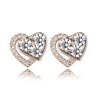серьги в форме сердца Crystal Design сплава