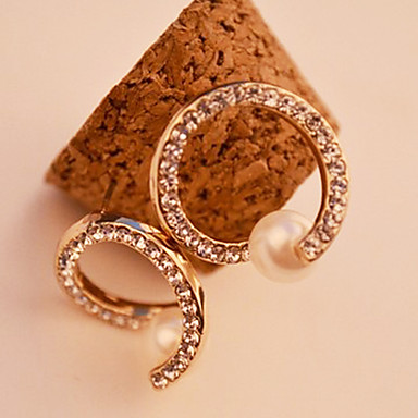 Топ Решетка Золотой сплав серьги падения с Rhinestone (1 пара)