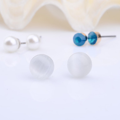 Кошачий глаз Циркон Серьги Set (3 пары)