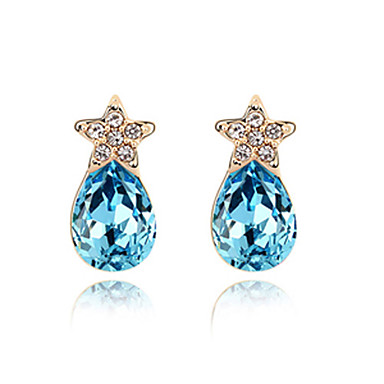 Rhinestone звезды Слеза Кристалл выпадения 18K позолоченный Серьги