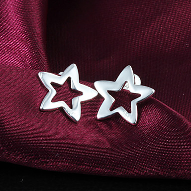 подарок для подруги моды звезды формы посеребренной серьги стержня (1 пара)