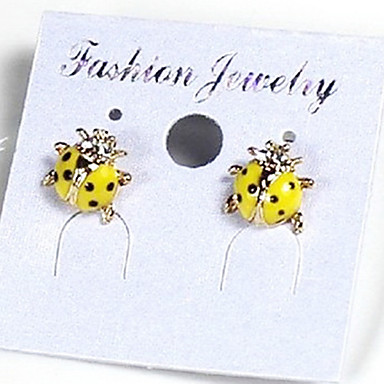 Сладкий Жук Желтые стержня сплава серьги (1 пара)