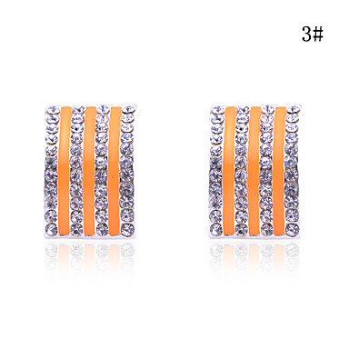 Серебряный позолоченный сплав Циркон полосой Pattern Серьги (разных цветов)