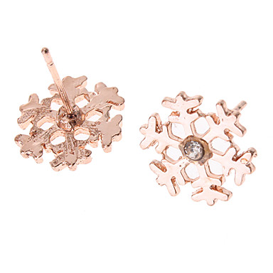 Снежинка Золотой покрытием серьги стержня