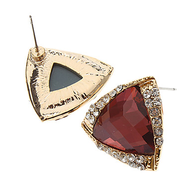 Серьги Кристалл Треугольник Стад