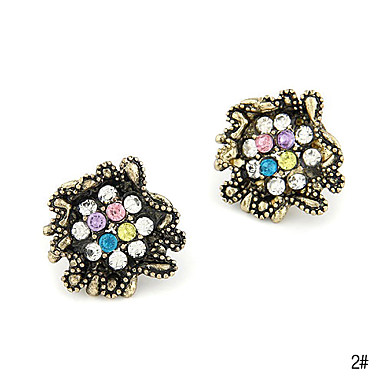 Изысканный цветочный Rhinestone Серьги (разных цветов)