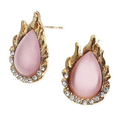 Мода Flame каплевидные серьги стержня Opal