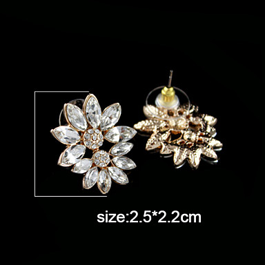 Rhinestone Цветок серьги стержня