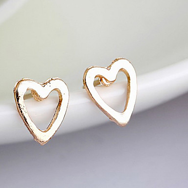 Классический пронзили сердце Золото Проба серьги стержня (1 пара)
