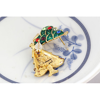 Мода Рождественская елка (треугольник падения) Темно-зеленый кристалл серьги стержня (темно-зеленый) (1 пара)