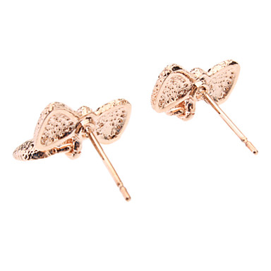 Розовое золото Серьги Bowknot Стад