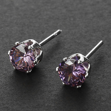 Круглый Rhinestone Стад Серьги (Random Color)