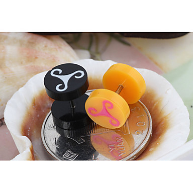 Мода Разные цвета Акриловые серьги стержня (желтый, черный) (2 пары)