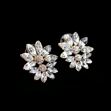 Rhinestone Цветок серьги стержня