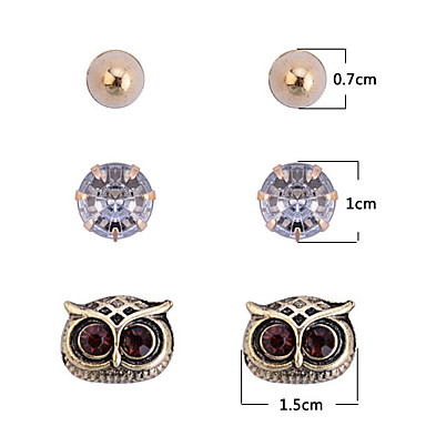 nk Стиль Rivet Сова Pattern Серьги Set (3 пары за комплект)