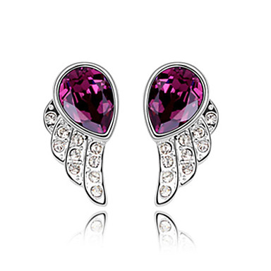 Кристалл Амур Rhinestone крыла Платиновый покрытием Серьги