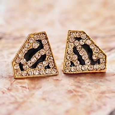 Мода  n Logo сплава Стад Серьги с Rhinestone (1 пара)