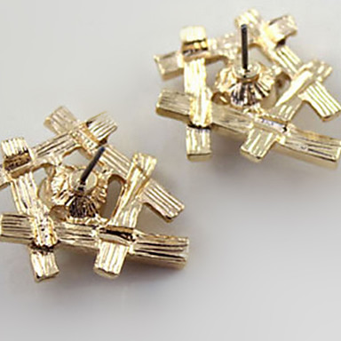 Мода Золото Позолоченные С горный хрусталь серьги-гвоздики (1 шт)