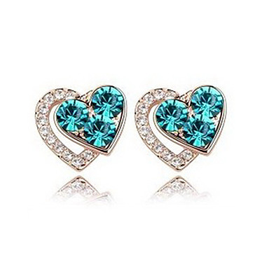Двухместный бриллиантовые серьги стержня сердца