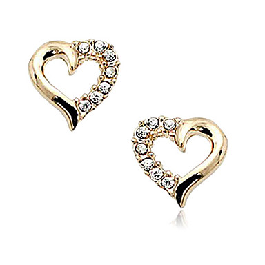 Мода (Heart Shape) Золотой Позолоченные серьги стержня (1 пара)