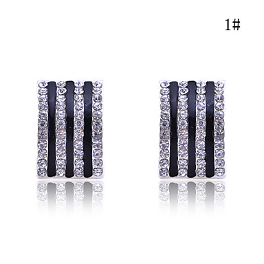 Серебряный позолоченный сплав Циркон полосой Pattern Серьги (разных цветов)