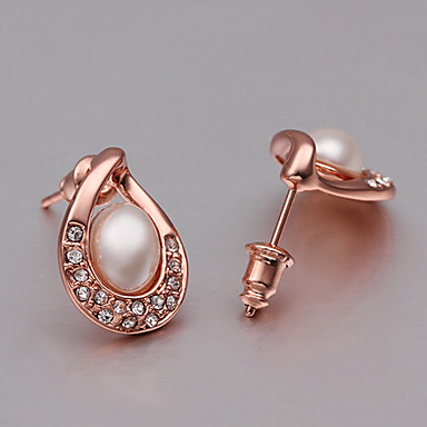 Имитация Pearl 18K позолоченные серьги