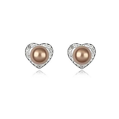 (1 пара) Мода (Pearl) Бронзовый Кристалл серьги стержня