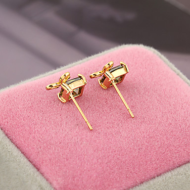 Позолоченные бронзовые серьги Циркон Стад ERZ0243