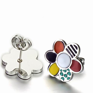 Titanium Flower Стад Серьги с подарочной коробке