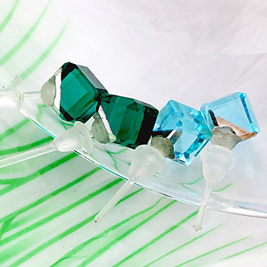 Классический Куб Синий Rhinestone серьги стержня (синий, голубой) (1 пара)