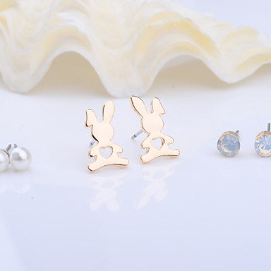 Жемчуг Циркон И Кролик, серьги Set (3 пары)