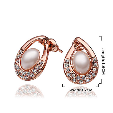 Имитация Pearl 18K позолоченные серьги