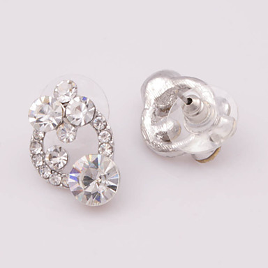 Посеребренная Сплав Rhinestone Серьги