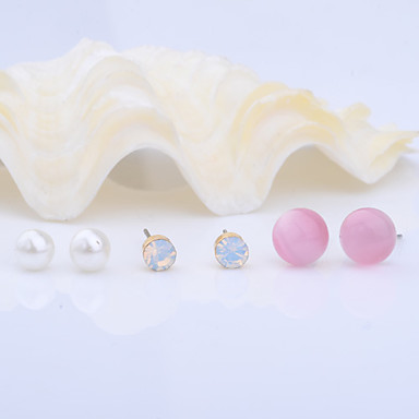 Глаз Циркон Pearl кошек серьги Set (3 пары)