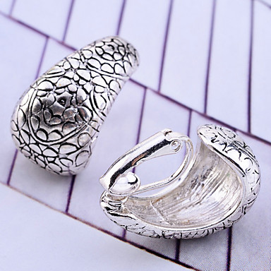 Lureme Vintage Waterdrop Сплав Вырезают Parttern Серьги клип