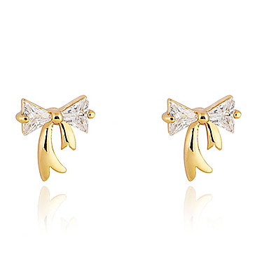 Позолоченные бронзовые серьги Циркон Стад ERZ0230