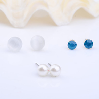 Кошачий глаз Циркон Серьги Set (3 пары)