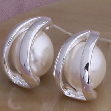 (1 шт) Vintage White Pearl Серьги (белый)