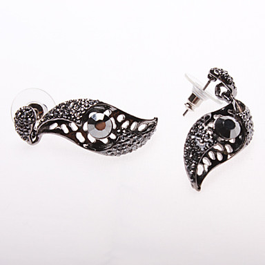 Кристалл инкрустированные листьев Ear Stud
