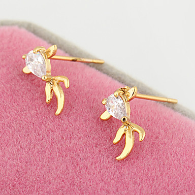 Позолоченные бронзовые серьги Циркон Стад ERZ0130